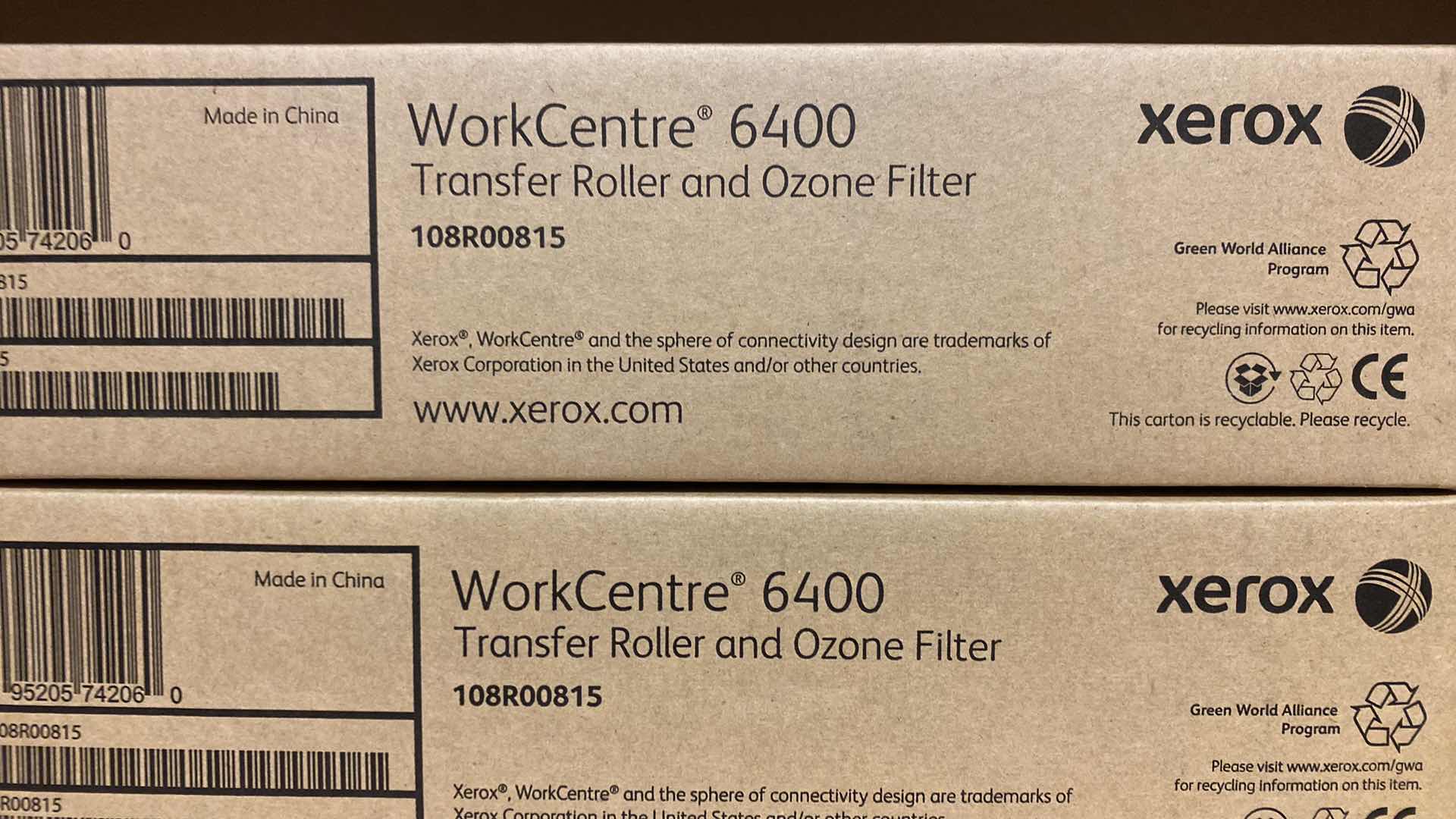 Photo 2 of NEW IN BOX 6-XEROX WORK CENTRE TRANSFER ROLLER AND OZONE FILTERS #108R00815