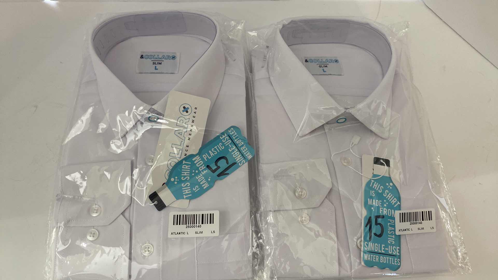 Photo 1 of NEW-2 COLLAR MENS DRESS SHIRTS SUZE LARGE SLIM