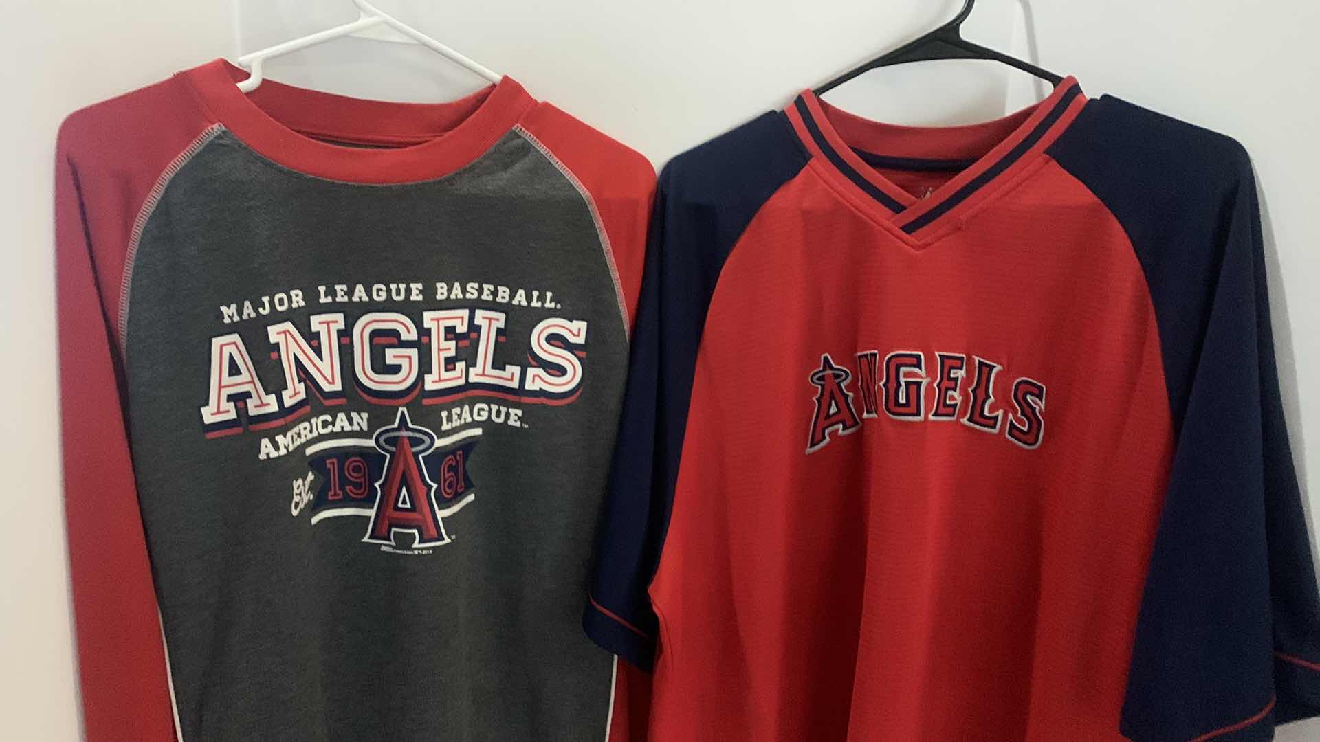 Photo 1 of TWO MLB ANGELS SHIRTS ( L - XL)