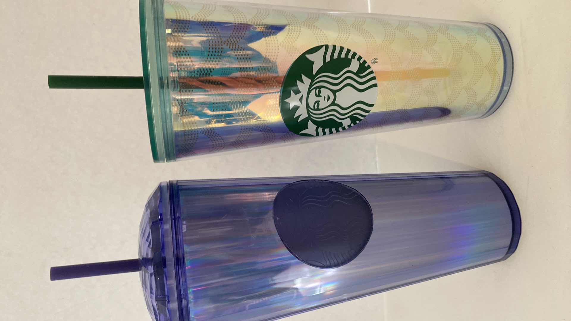 Photo 1 of PAIR OF STARBUCKS CUPS WITH STRAWS