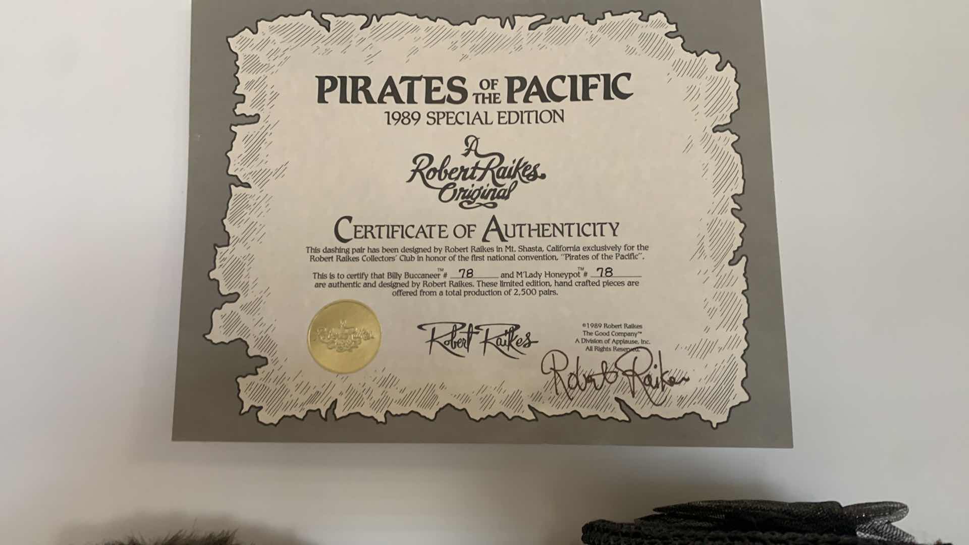Photo 3 of PIRATES OF THE PACIFIC COLLECTIBLE WOOD BEARS WITH COA NUMBERED AND SIGNED, H13”