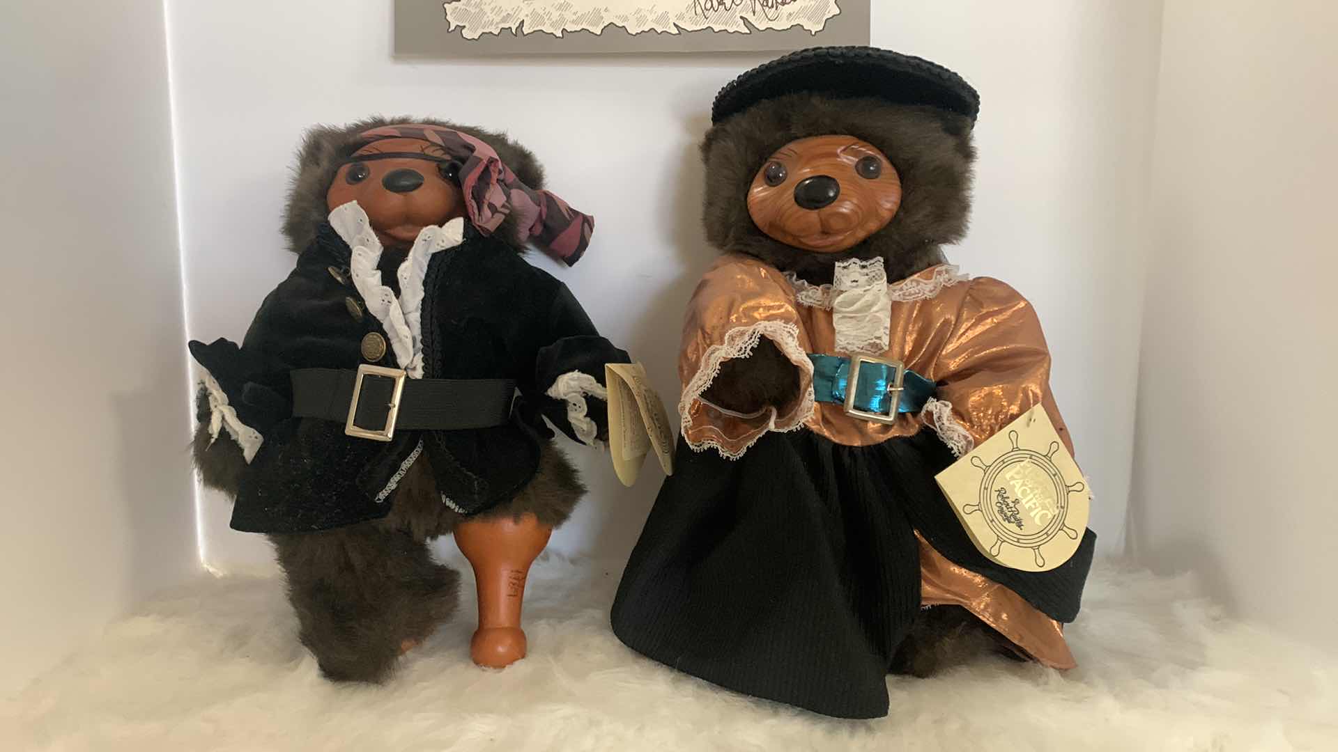 Photo 2 of PIRATES OF THE PACIFIC COLLECTIBLE WOOD BEARS WITH COA NUMBERED AND SIGNED, H13”