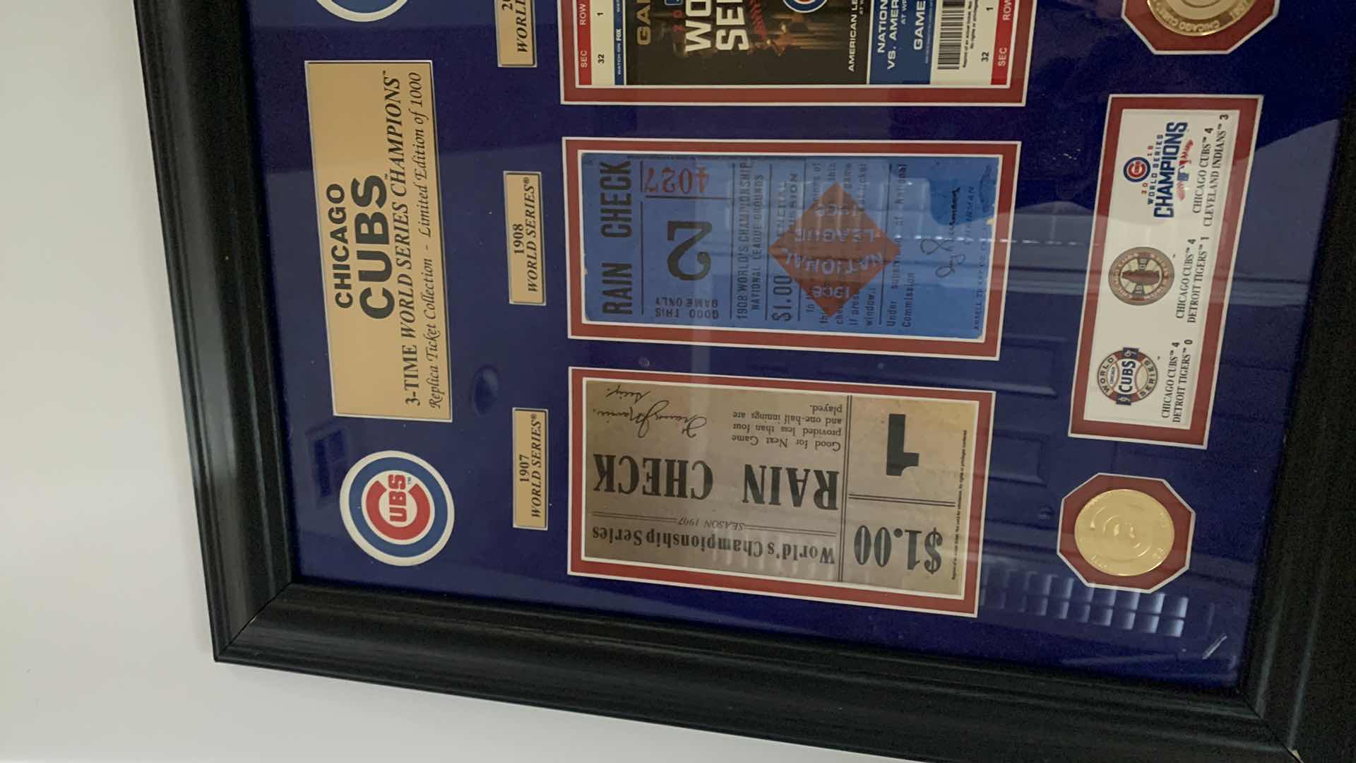 Photo 7 of HIGHLAND MINT LIMITED EDITION NUMBERED, CHICAGO CUBS COLLECTIBLES- 3 TIME WORLD CHAMPIONS COLLECTION 18” x 23”