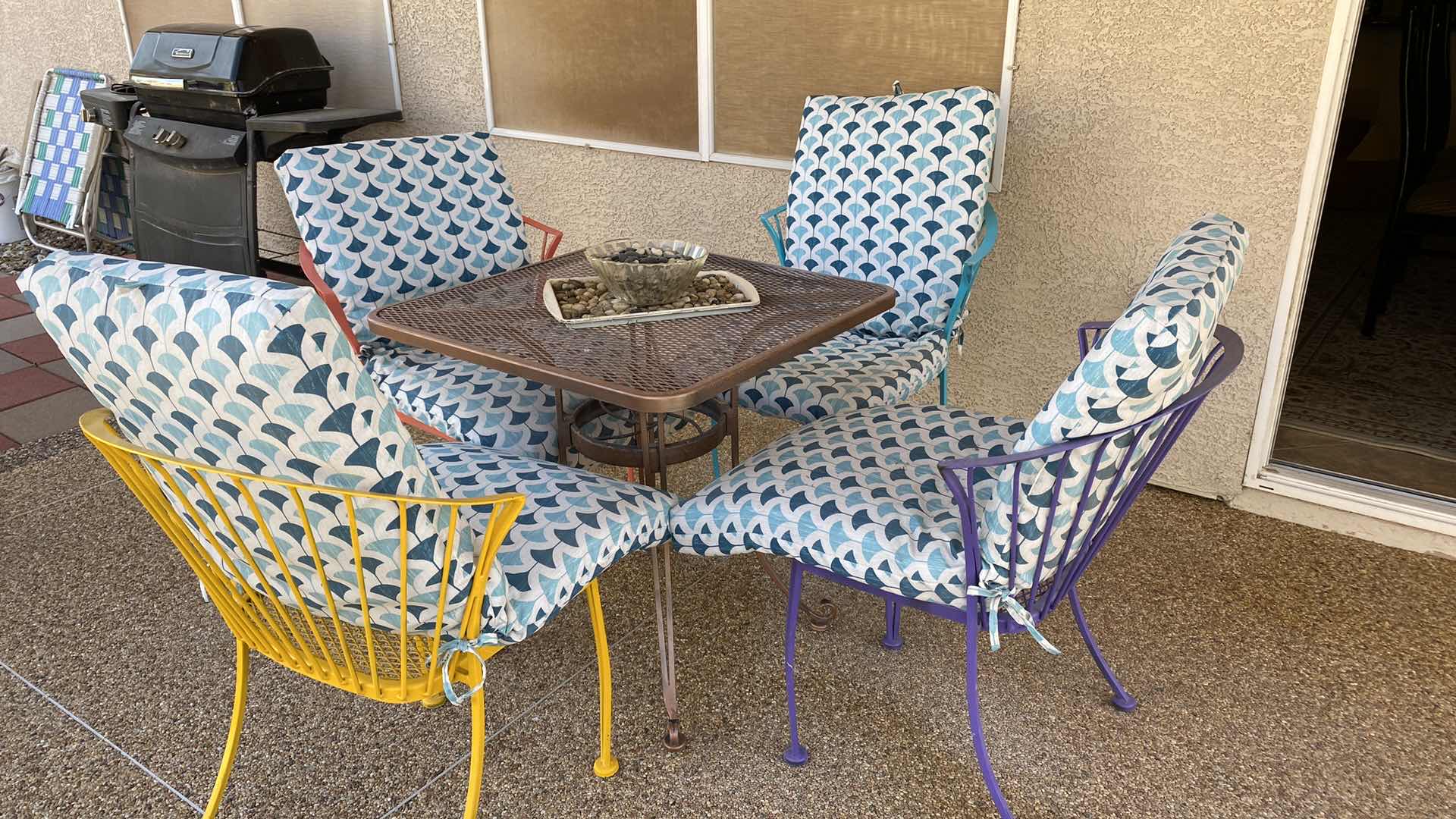 Photo 2 of ALUMINUM 5 PIECE PATIO SET-TABLE 28” SQUARE