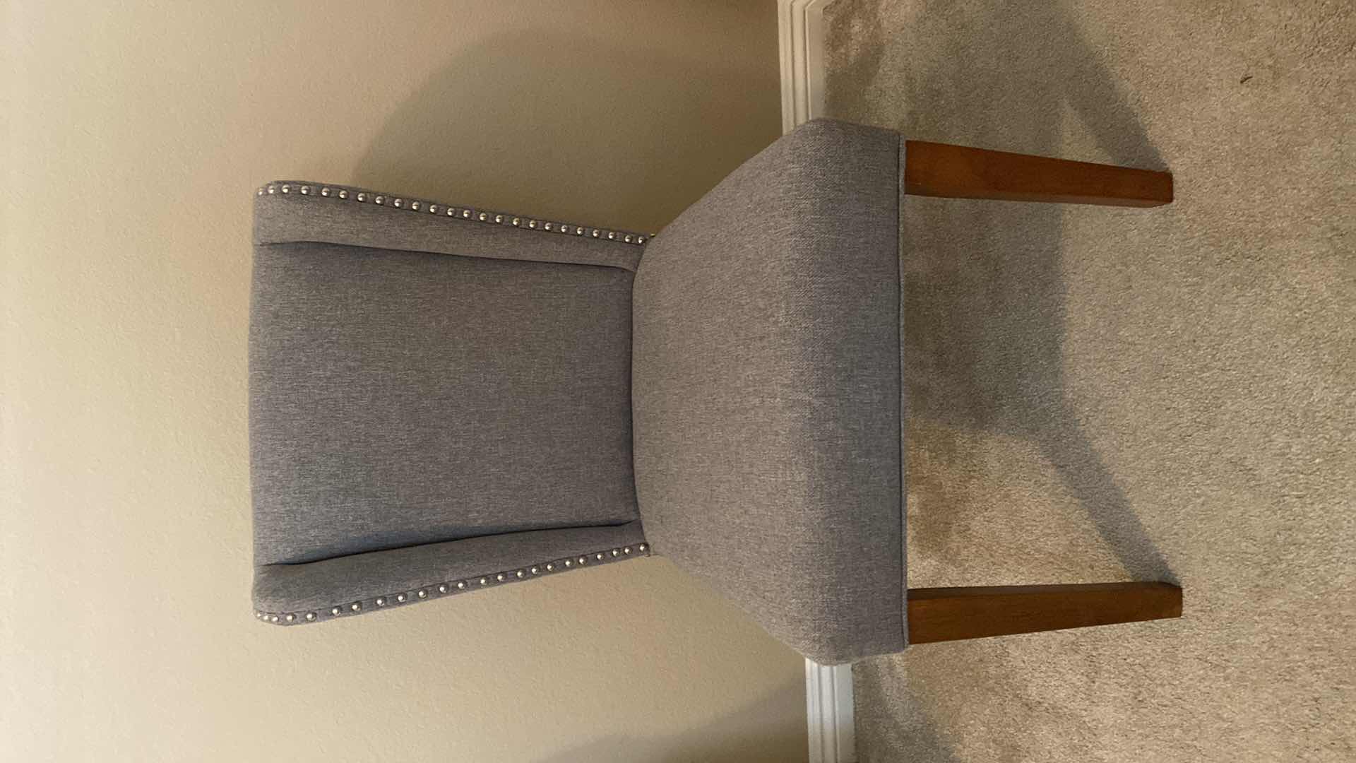 Photo 1 of GRAY OCCASIONAL CHAIR WITH STUD DETAIL