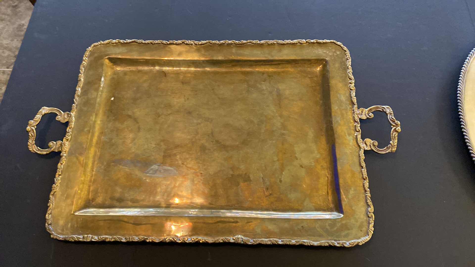 Photo 7 of 2 VINTAGE SILVERPLATE TRAYS LARGEST 25 X 15