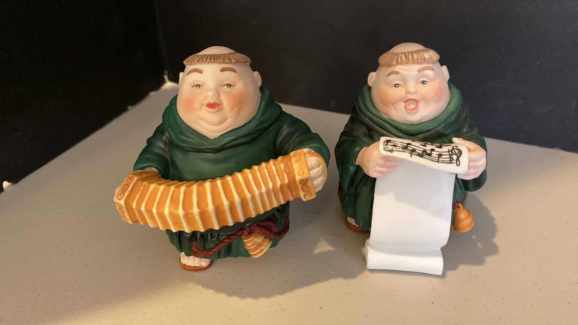 Photo 2 of VINTAGE DEPT 56 SET OF 4 MONK MUSICIANS