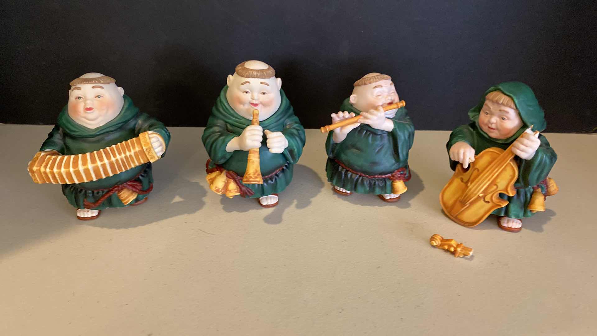 Photo 1 of VINTAGE DEPT 56 SET OF 4 MONK MUSICIANS