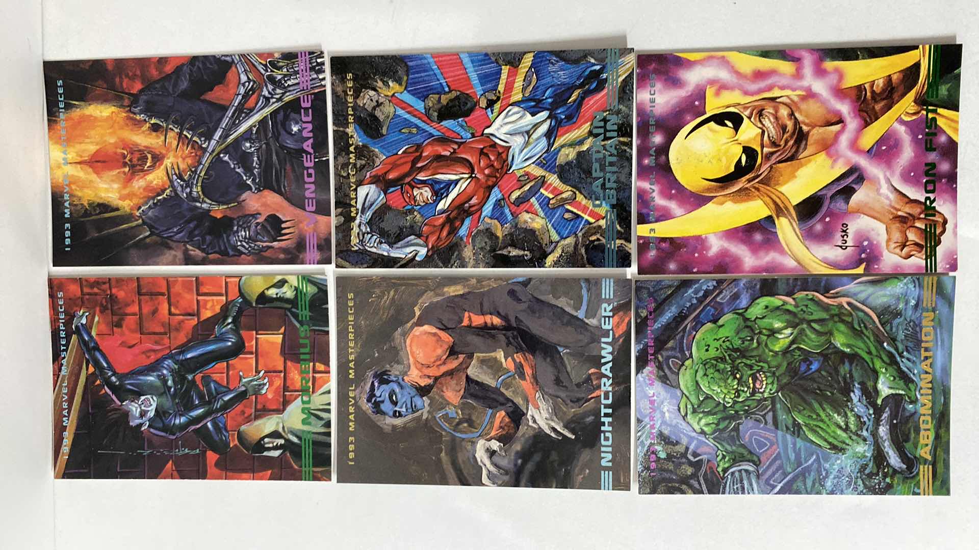 Photo 2 of COLLECTIBLE 1993 MARVEL MASTERPIECES TRADING CARDS -10 CARDS