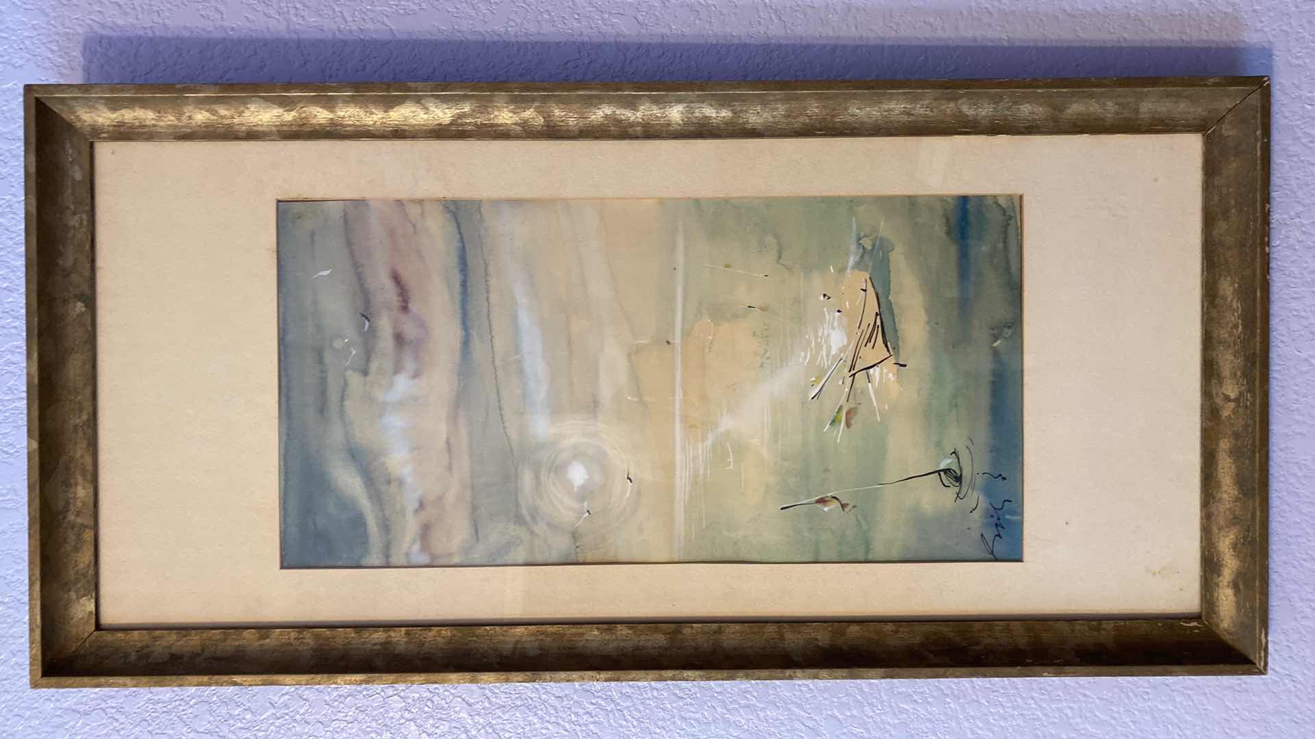 Photo 1 of WOOD FRAMED BOAT WATERCOLOR SIGNED 15” X 32”