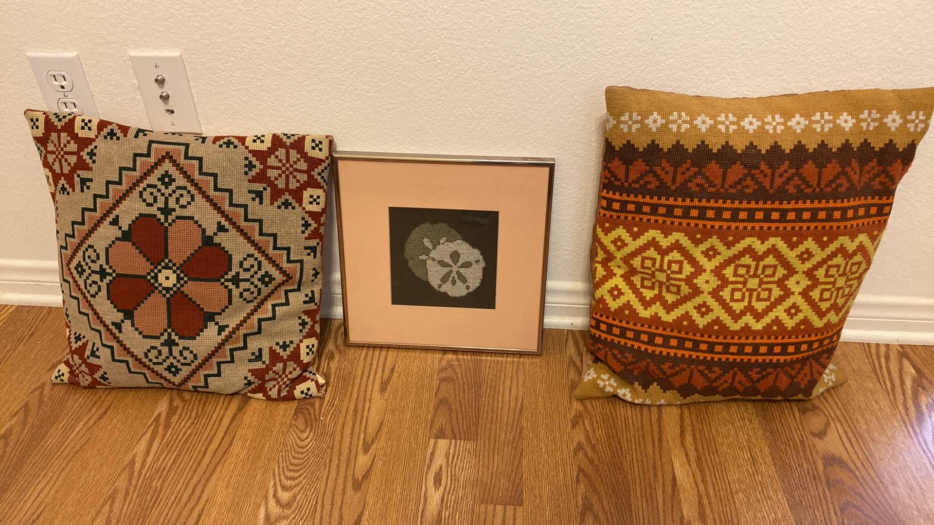 Photo 1 of VINTAGE NEEDLEPOINT PILLOWS AND ART 12” X 12”