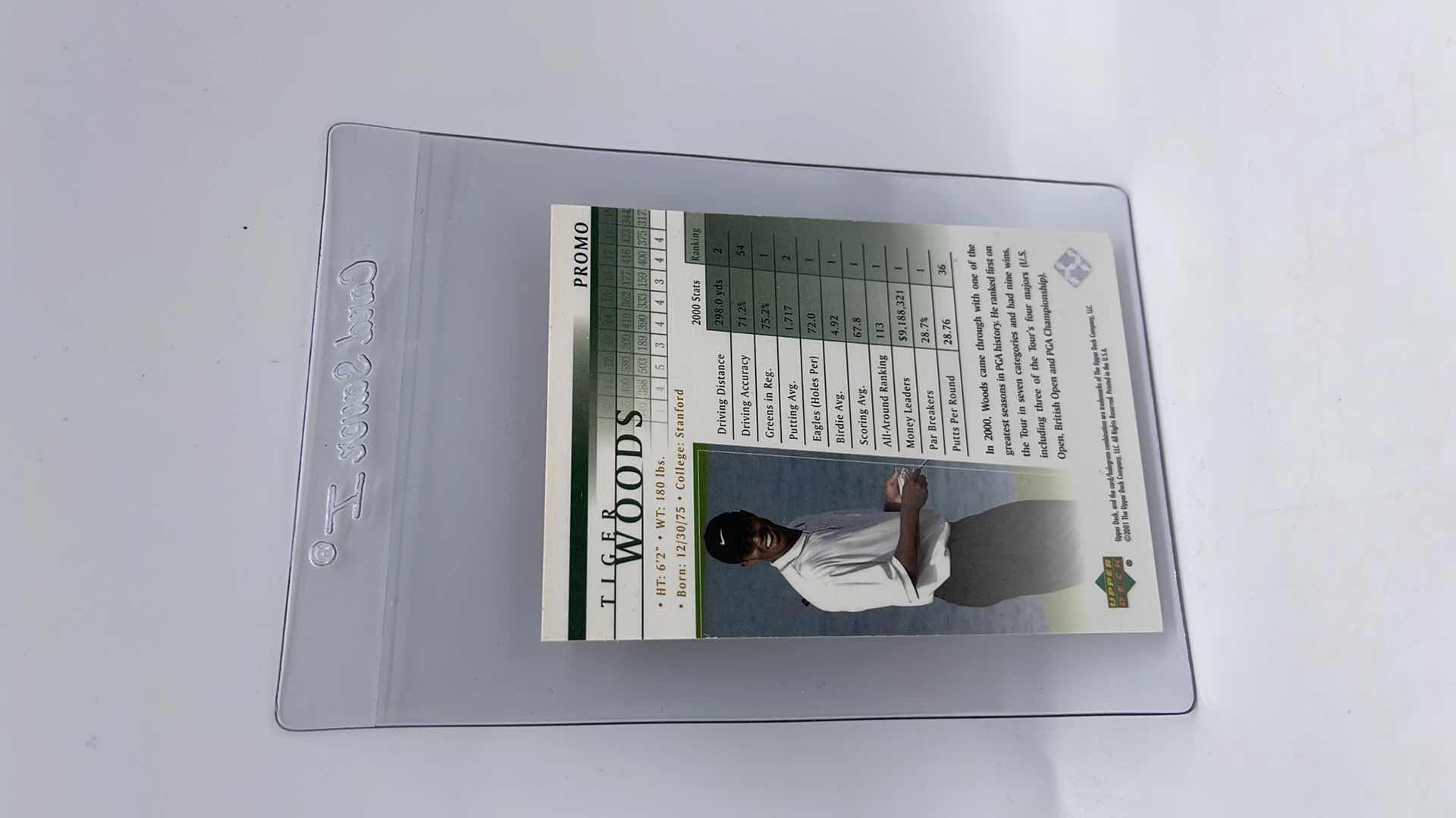 Photo 2 of RARE 2001 TIGER WOODS UPPER DECK PROMO ROOKIE CARD