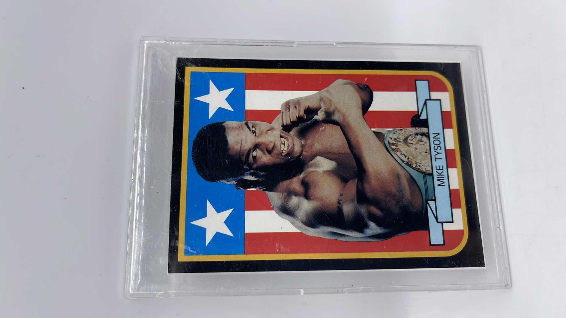 Photo 1 of 1989 MIKE TYSON AMERICAN FLAG COLLECTOR CARD