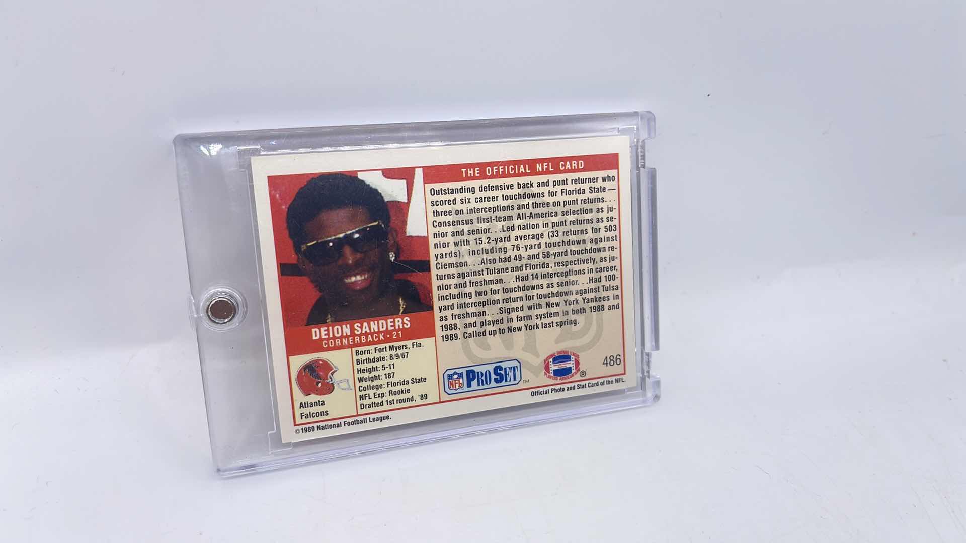 Photo 2 of 1989 DEION SANDERS PROSET ROOKIE CARD 486