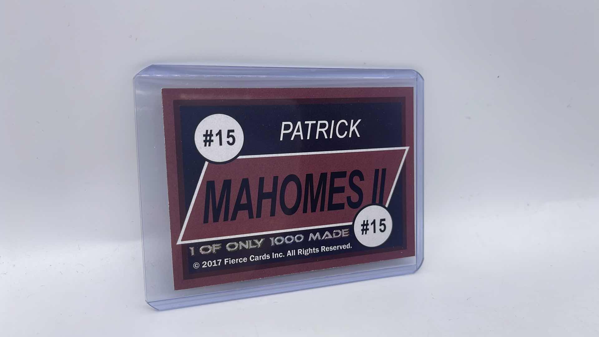 Photo 2 of RARE 2017 PATRICK MAHOMES FIERCE ROOKIE CARD