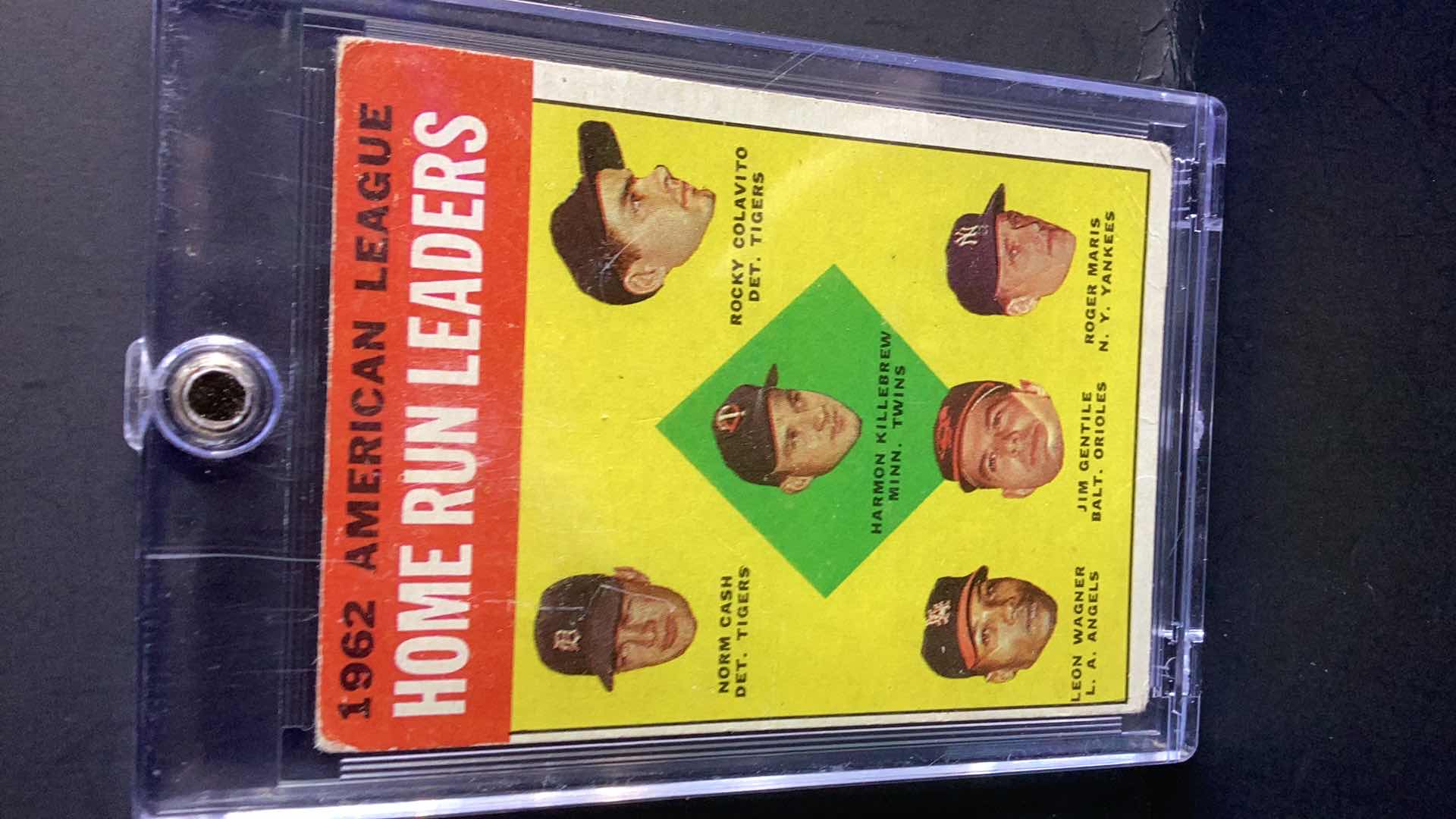 Photo 1 of 1963 HOME RUN LEADERS ROGER MARIS HARMON KILLEBREW TOPPS #4