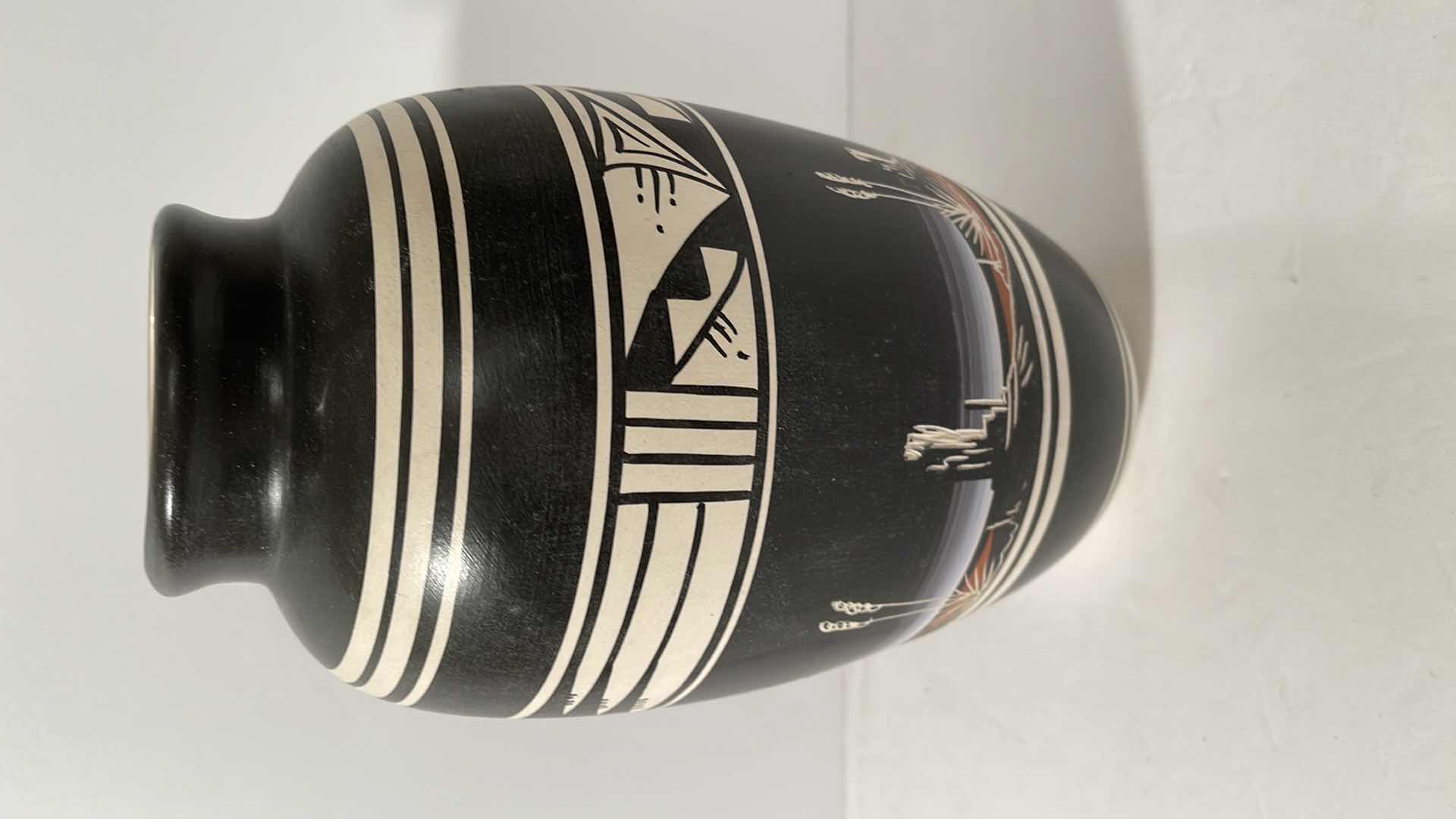 Photo 1 of NAVAJO ETCHED POTTERY SIGNED BY ARTIST H 10”