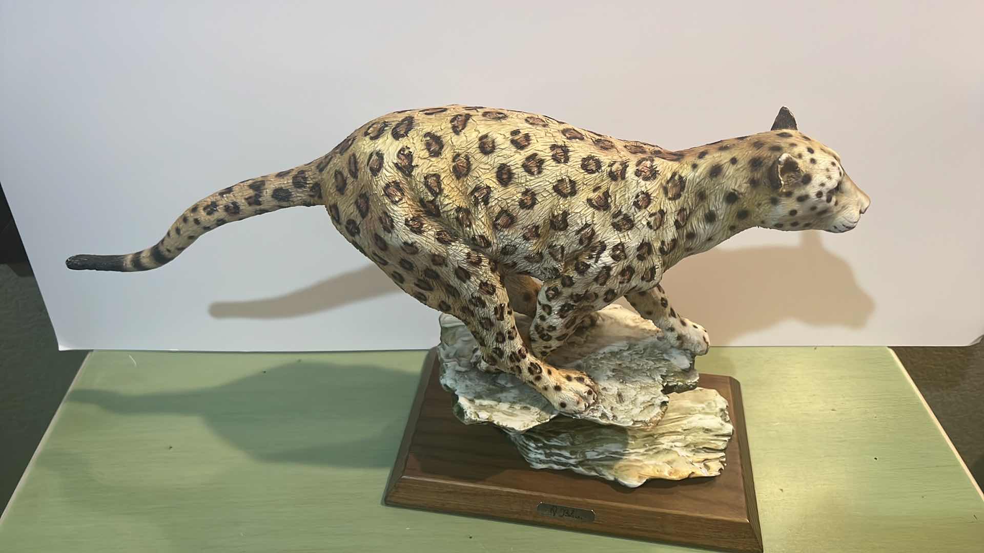 Photo 2 of COLLECTIBLE "CHEETAH" CAT STATUE W16” H10”