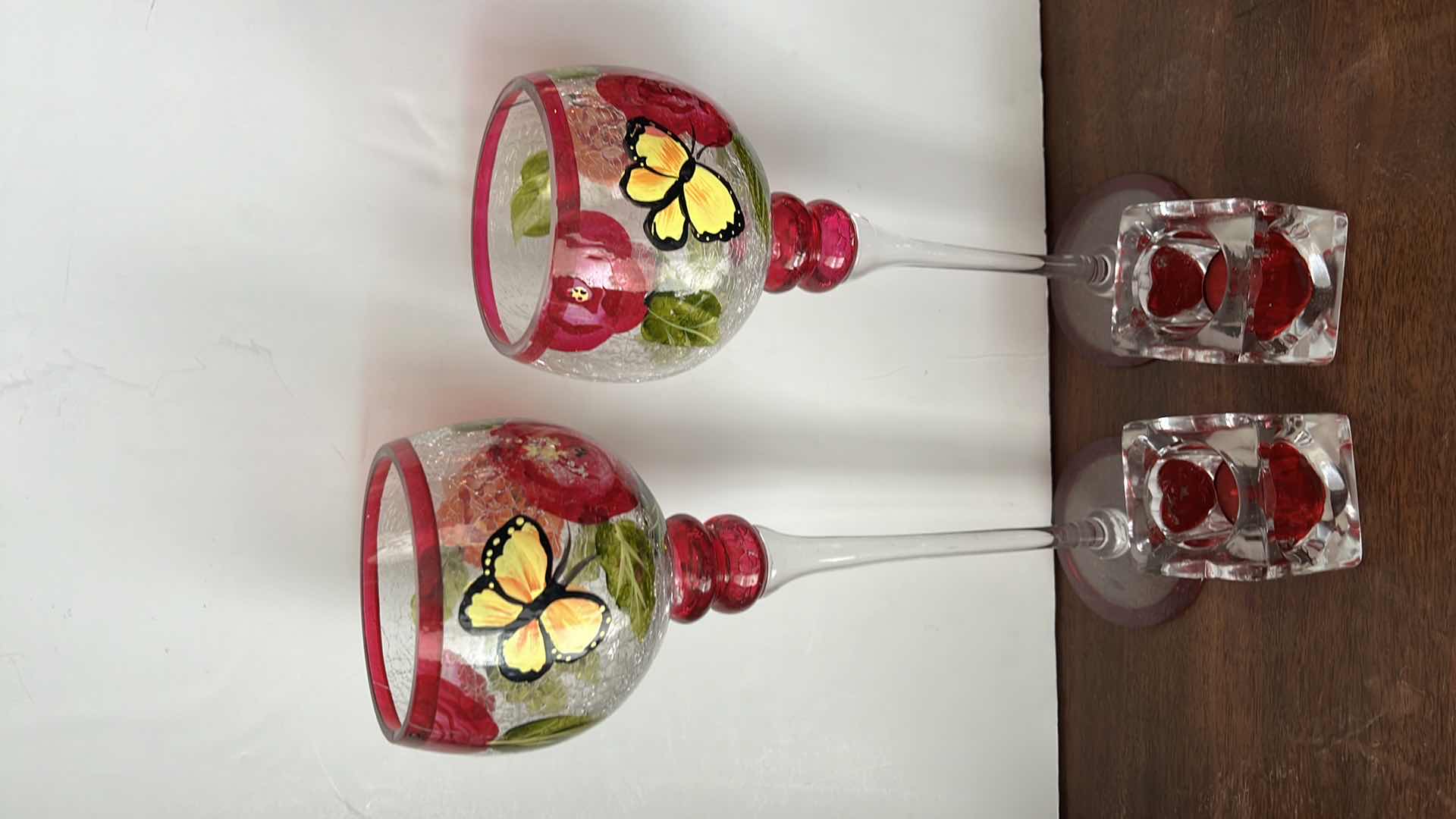 Photo 2 of 4- GLASS CANDLEHOLDERS