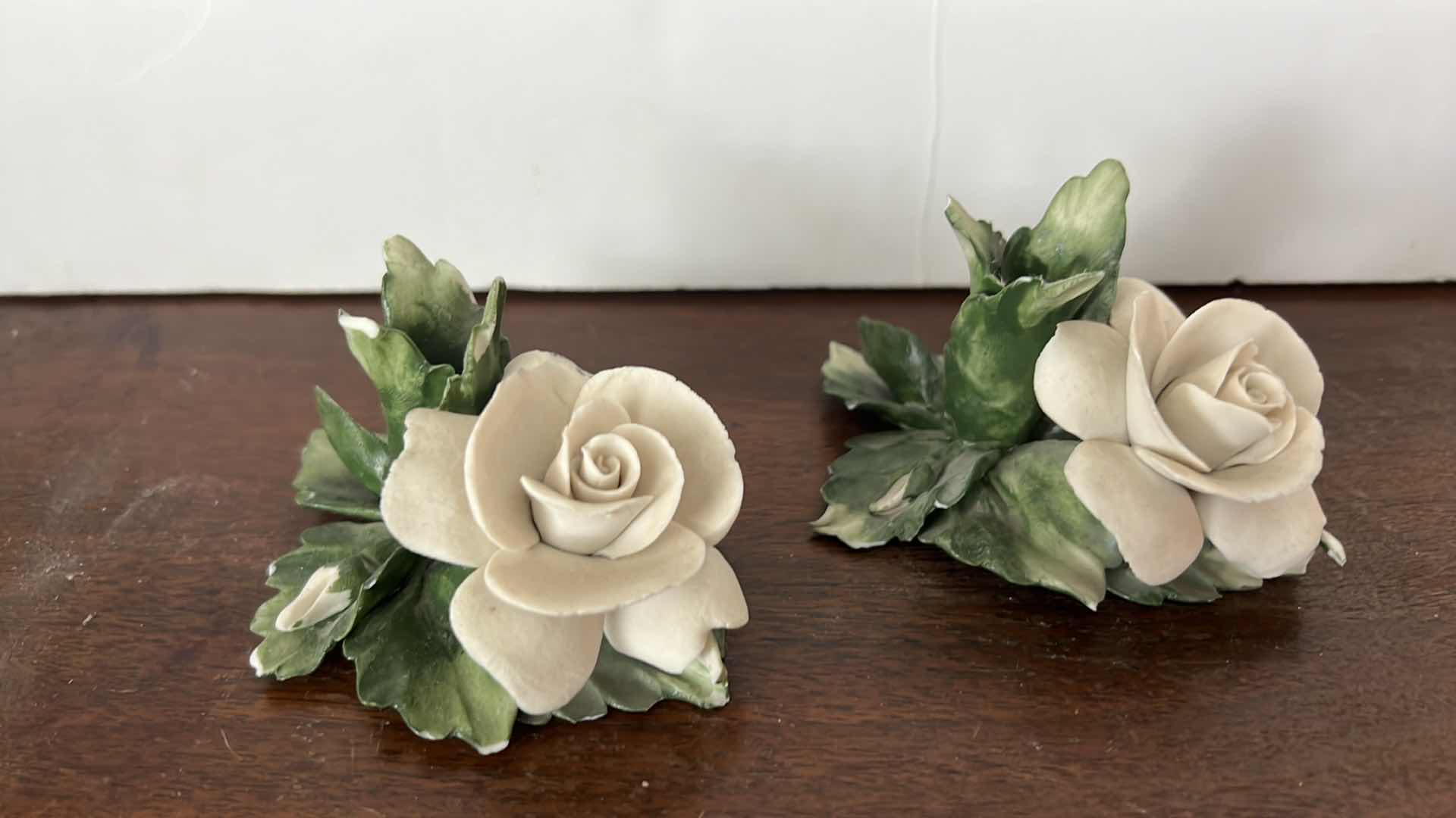 Photo 1 of 2-COLLECTIBLE PORCELAIN FLORAL CANDLEHOLDERS