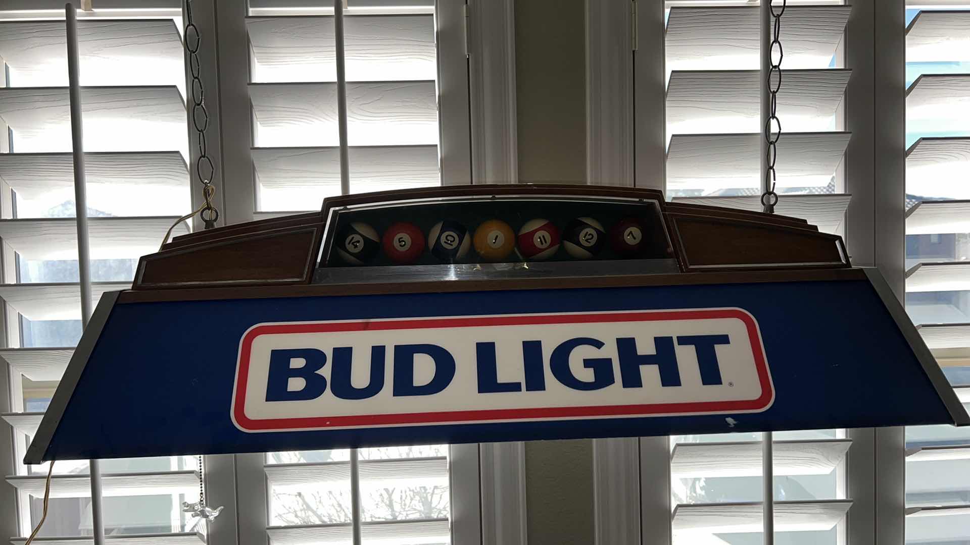 Photo 4 of VINTAGE BUDWEISER BEER CLYDESDALES HANGING POOL TABLE BAR LIGHT 40” x 16” H12”