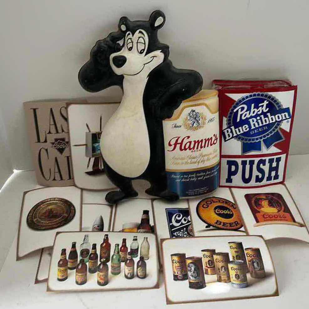 Photo 1 of BEER POSTCARDS, DECALS AND HAMMS BEAR