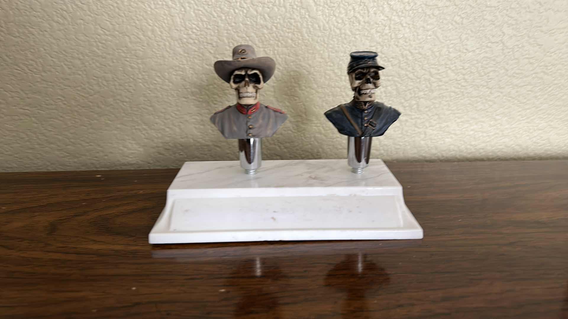 Photo 4 of HOME DECOR - MILITARY SKULLS ON STAND ( STAND WITH SKULLS MEASURES 7” x 4” x 4 1/2”