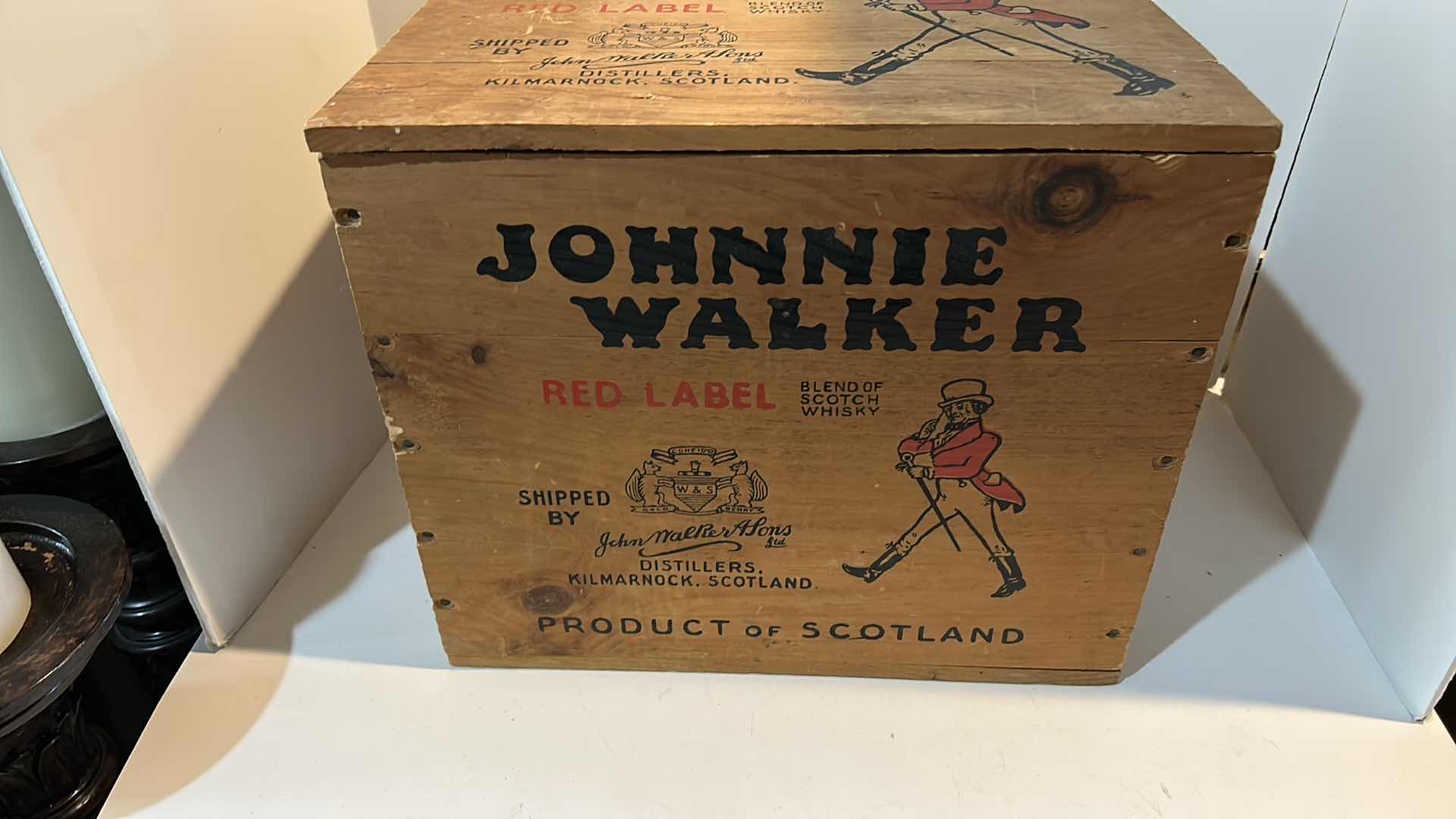 Photo 2 of JOHNNIE WALKER VINTAGE WOOD BOX 15” x 11” x H13”