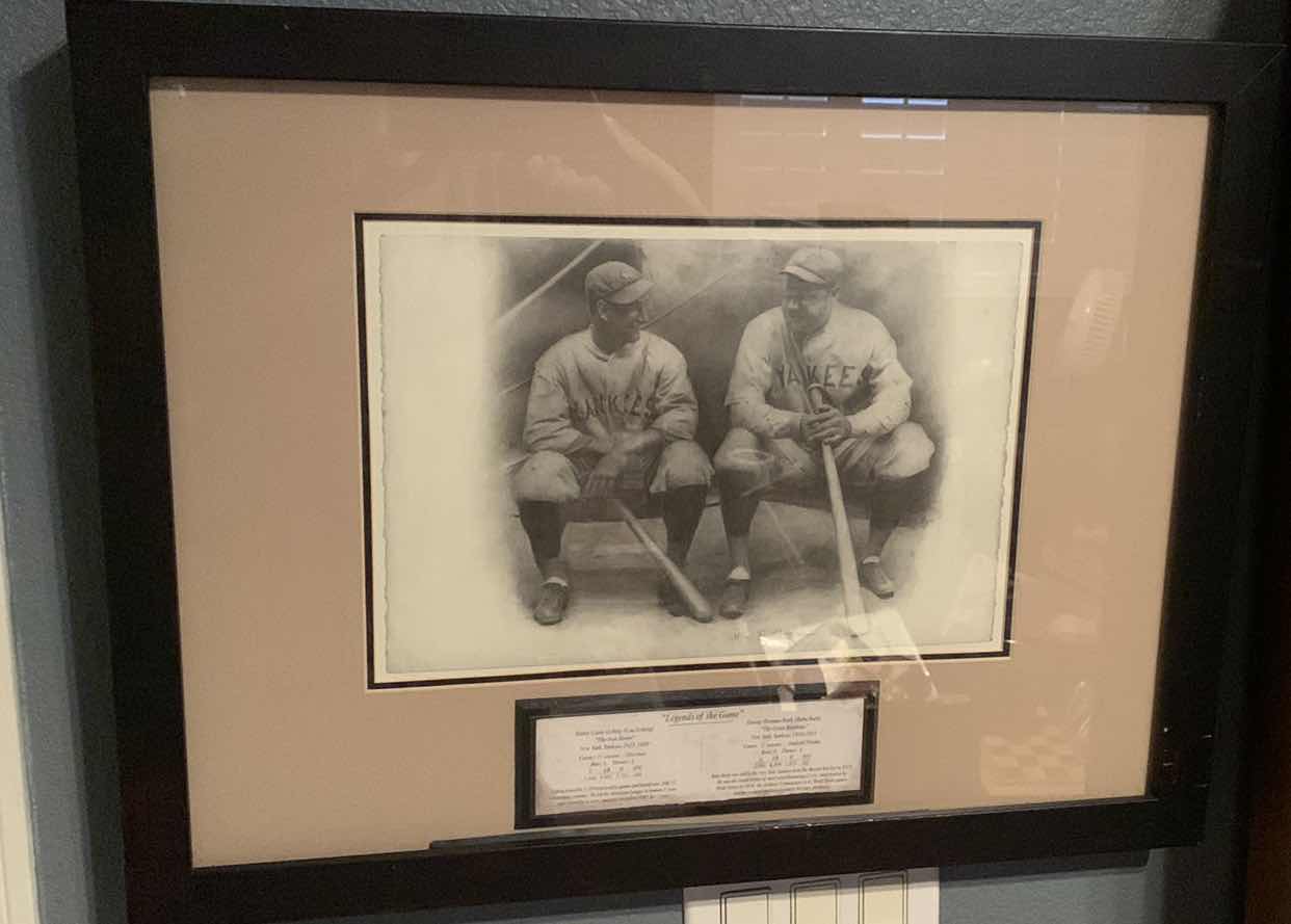 Photo 1 of LEGENDS OF THE GAME LOU GEHRIG AND BABE RUTH PRINT 26” X 20”