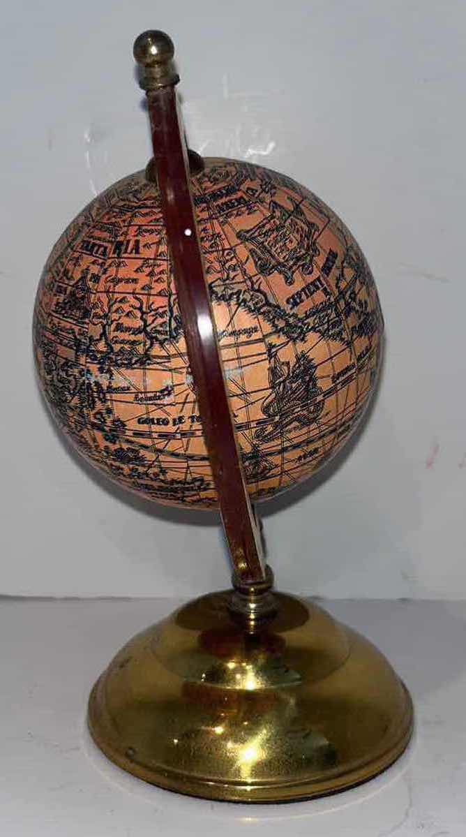Photo 2 of VINTAGE 6” DESK TOP ROTATING ZONA GLOBE ON GOLD STAND