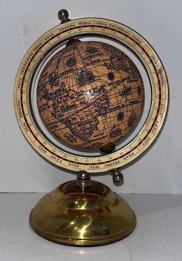 Photo 1 of VINTAGE 6” DESK TOP ROTATING ZONA GLOBE ON GOLD STAND