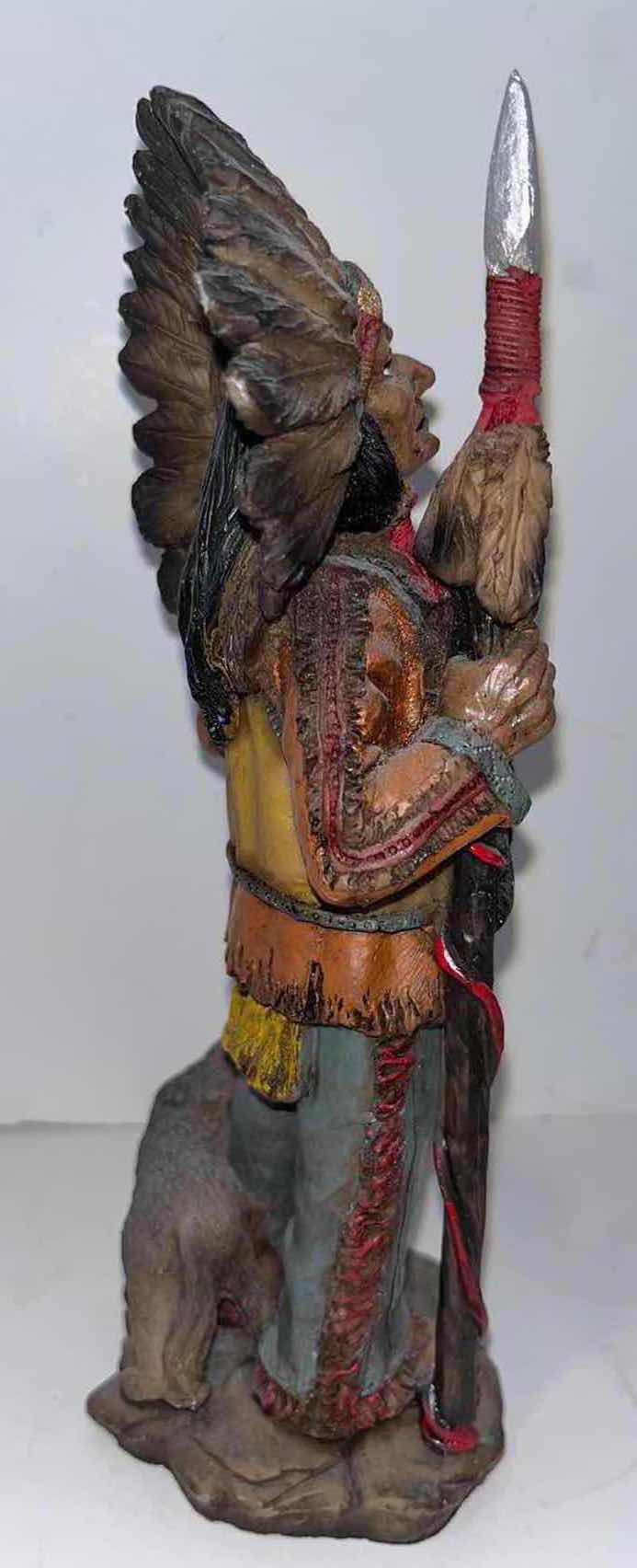 Photo 3 of NATIVE AMERICAN 8” CHIEF STATUES, SET OF 2