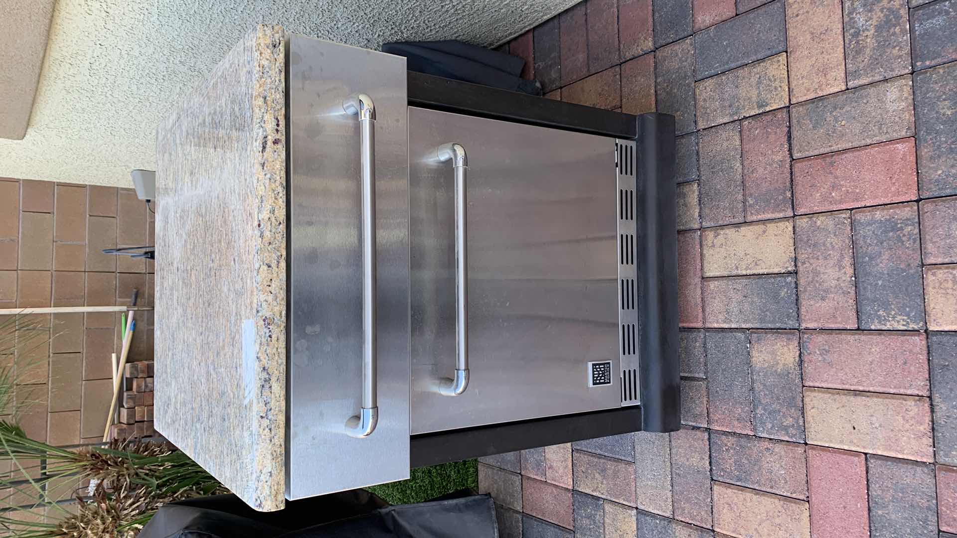 Photo 1 of MASTER FORGE MINI FRIDGE IN GRANITE TOPPED CABINET AND COVER 25” X 37” H 36”