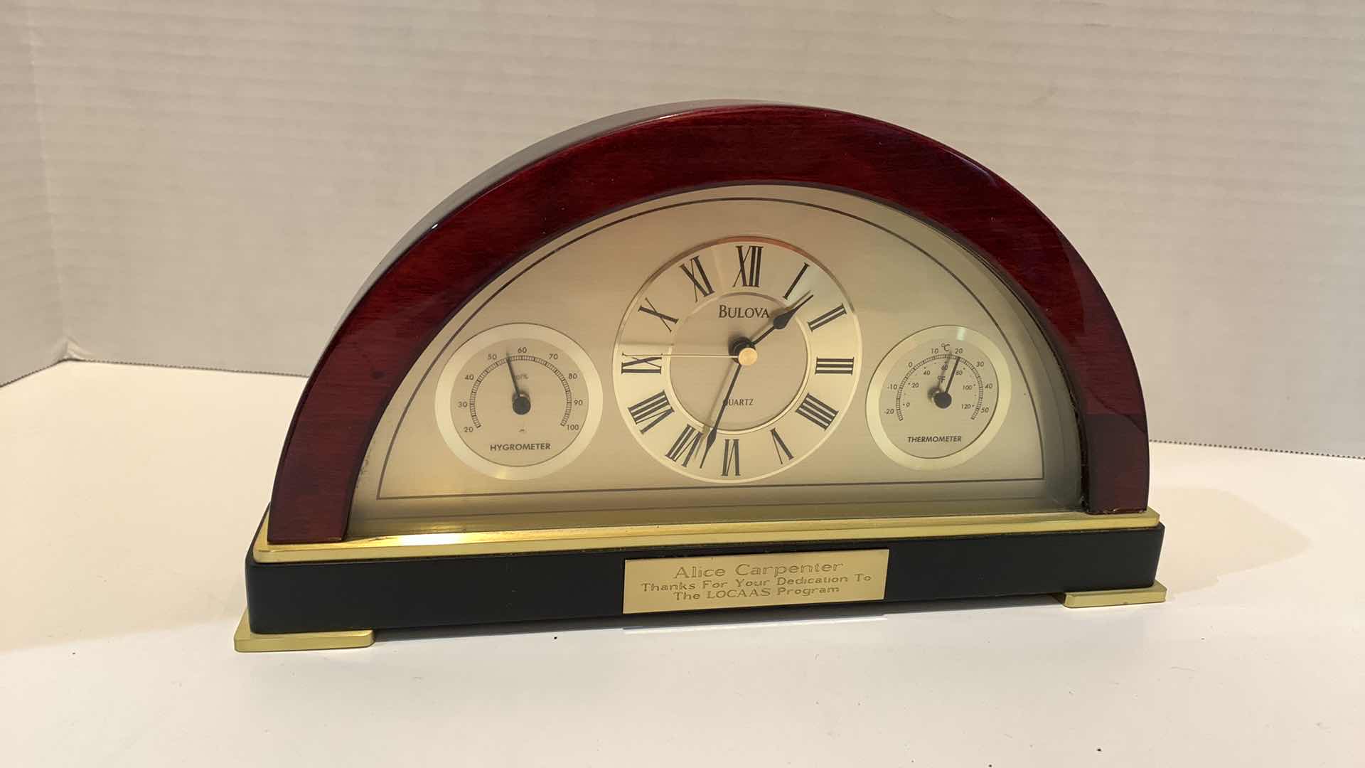 Photo 1 of BULOVA WOOD CASE TABLE CLOCK