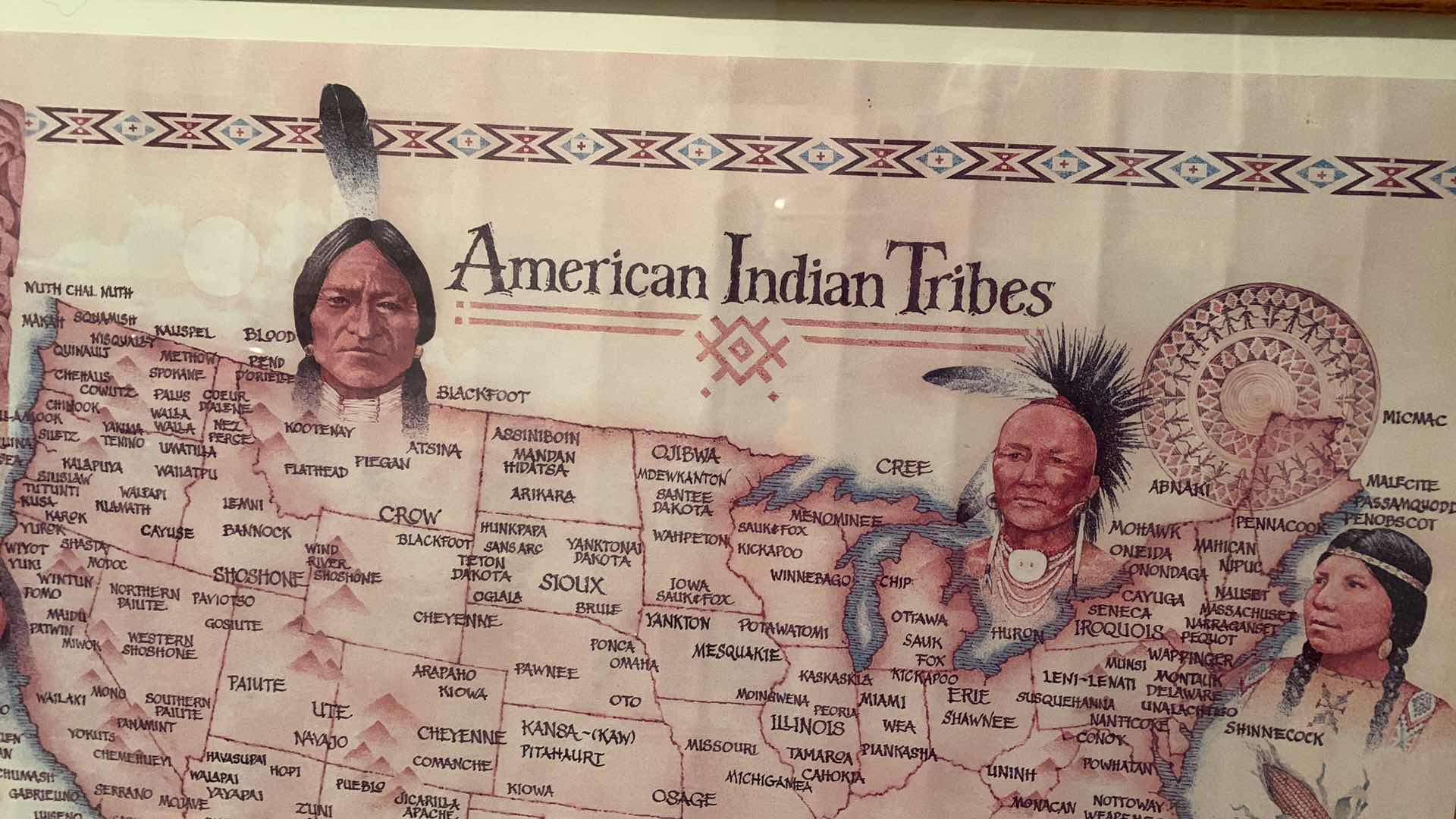 Photo 2 of AMERICAN INDIAN TRIBES MAP 26”X 20”