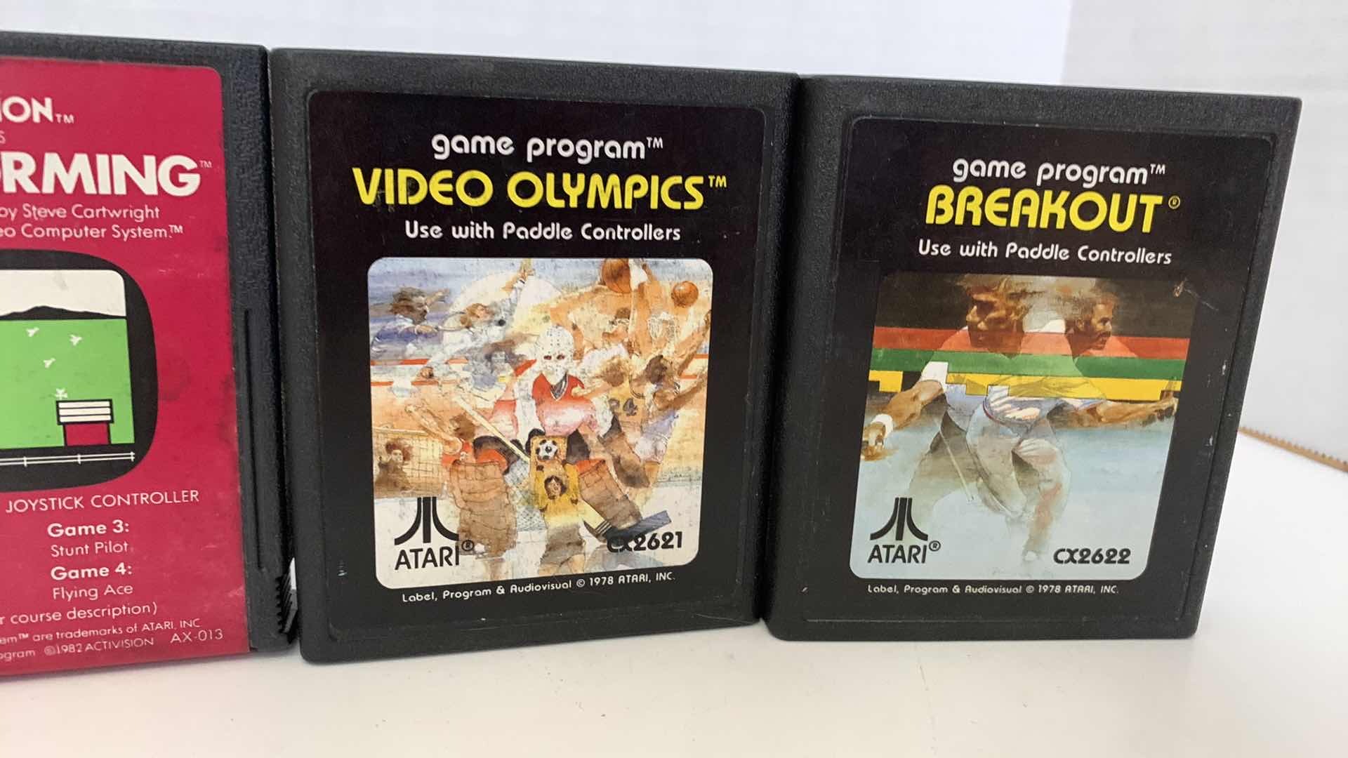 Photo 3 of 4 PCS VINTAGE ATARI 2600 GAMES: ICE HOCKEY, BARNSTORMING,VIDEO OLYMPICS, AND BREAKOUT