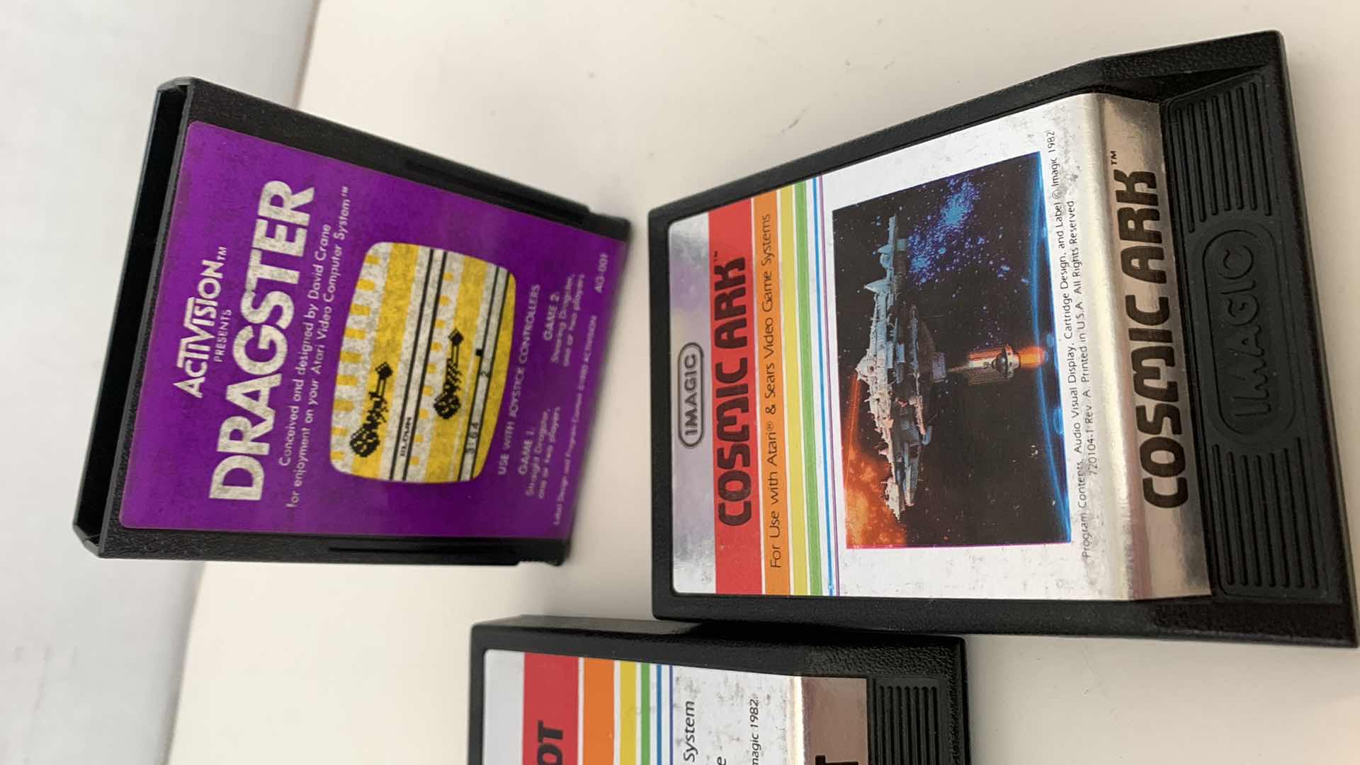 Photo 2 of 3 PCS VINTAGE ATARI 2600 GAMES: DRAGSTER,TRICK SHOT, AND COSMIC ARK