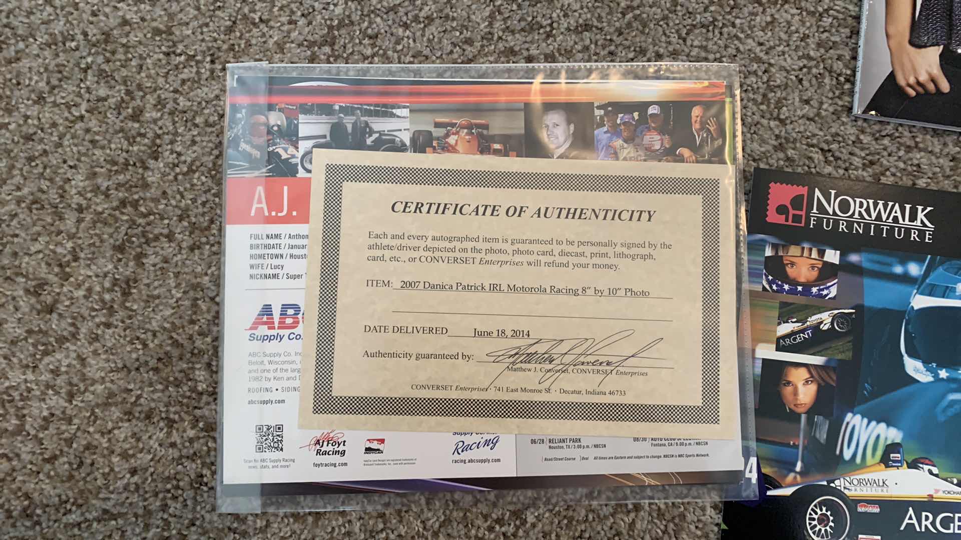 Photo 4 of DANICA PATRICK MOTOROLA RACING PHOTO AUTHENTICATED SIGNED AND MORE