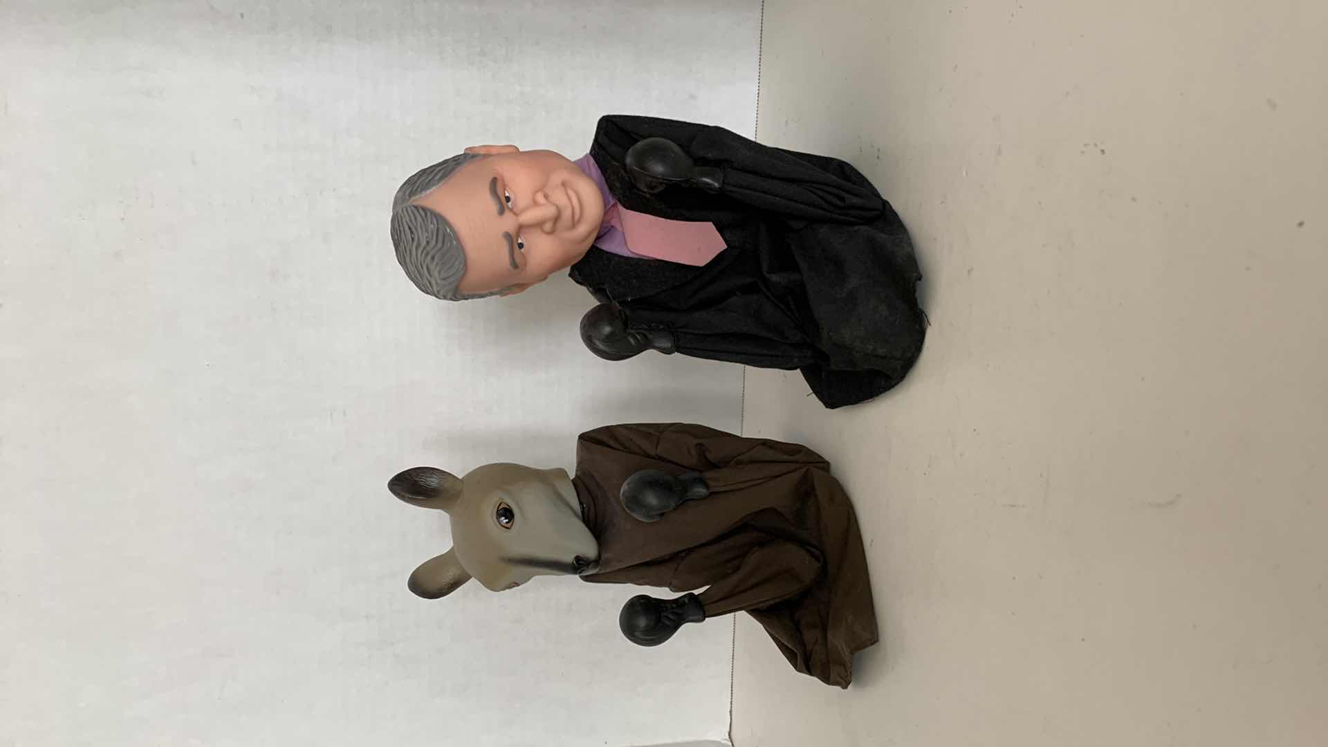 Photo 1 of 2 PCS HAND PUPPETS GEORGE BUSH JR. AND KANGAROO