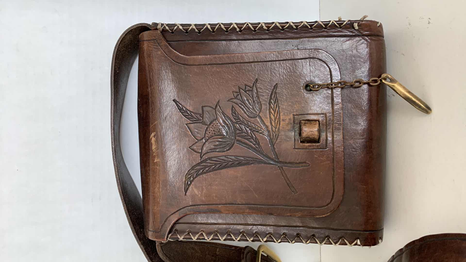 Photo 3 of 2 REAL LEATHER PURSE AND BUCKET KNIFE COVER