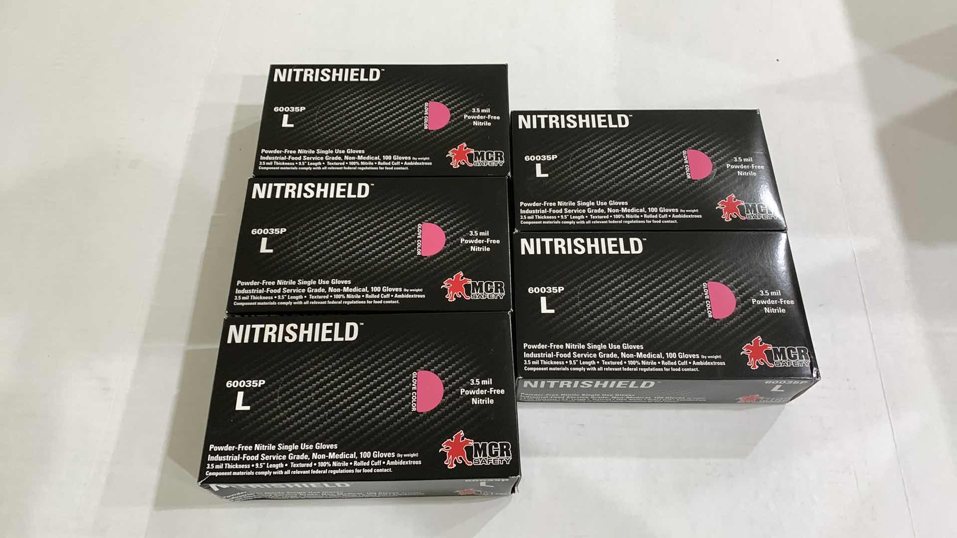 Photo 1 of 5 BOXES OF NITRISHIELD 3.5 MIL GLOVES SIZE L