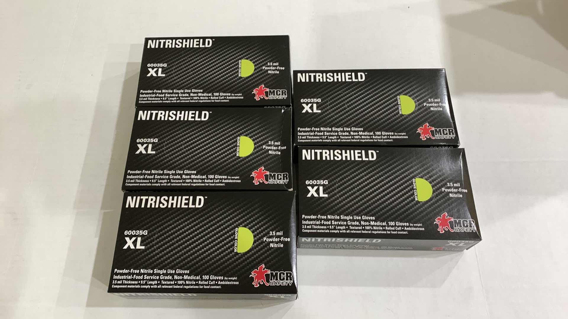 Photo 1 of 5 BOXES OF NITRISHIELD 3.5 MIL GLOVES SIZE XL