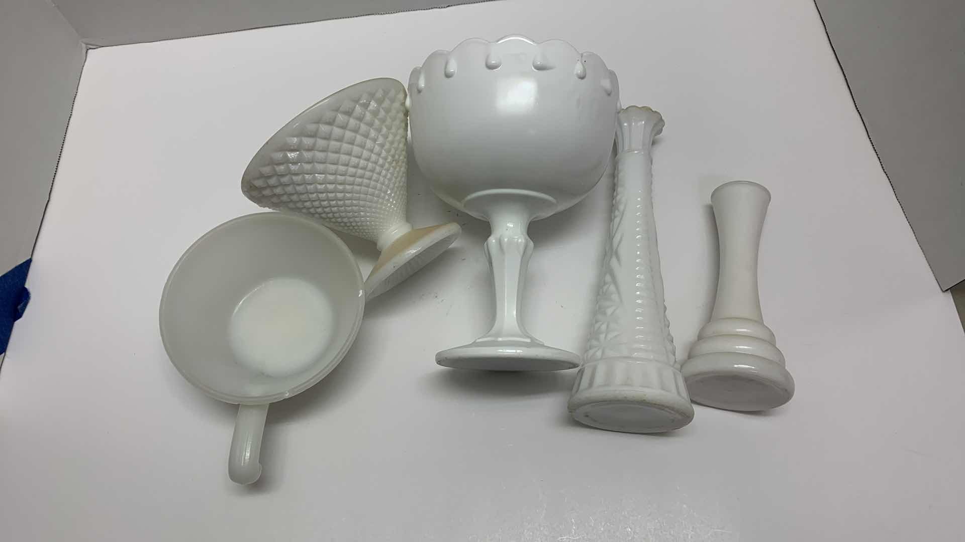 Photo 2 of ASSORTED VINTAGE MILK GLASS SET