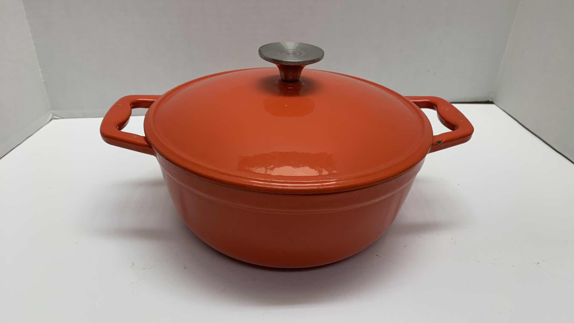 Photo 1 of CAST IRON RED CASSEROLE 9”WIDE