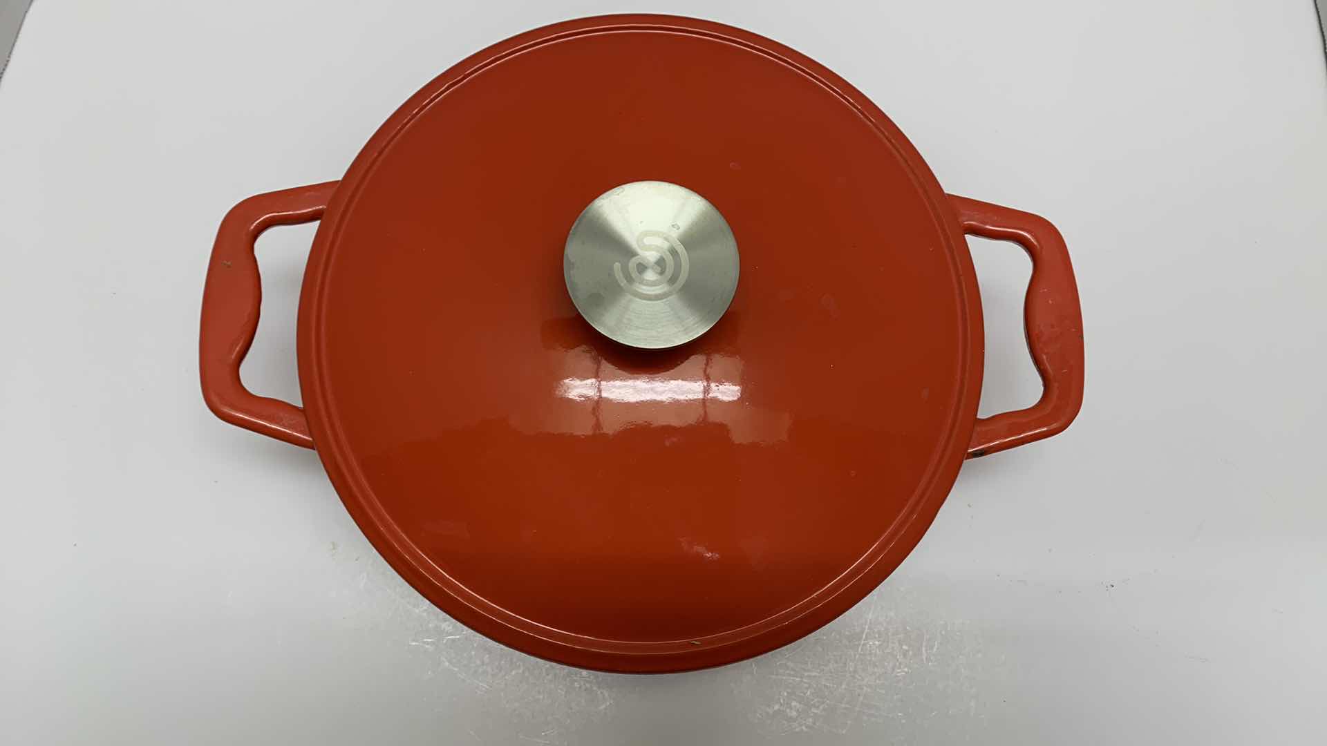 Photo 2 of CAST IRON RED CASSEROLE 9”WIDE