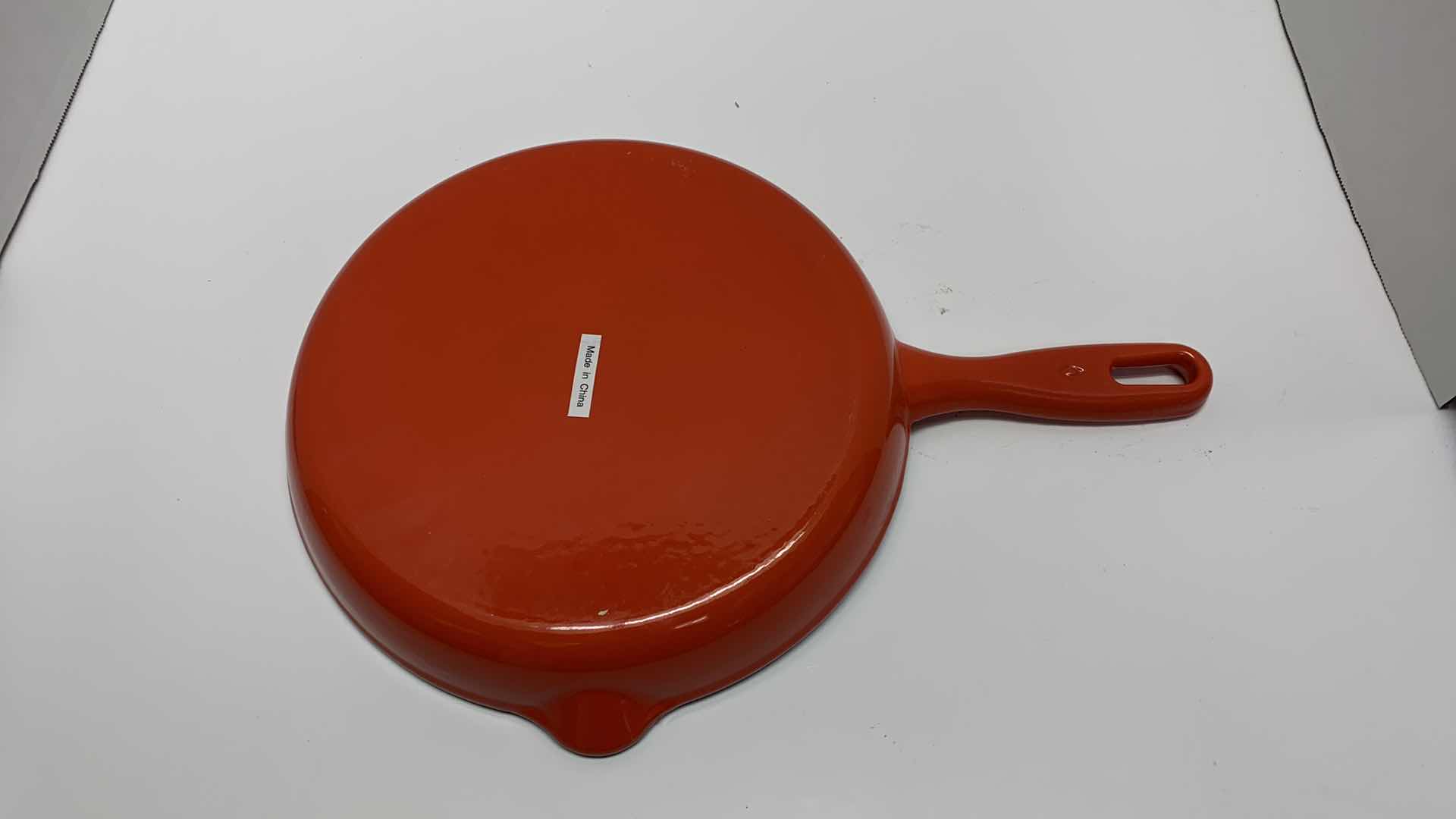 Photo 2 of CAST IRON RED FRYING PAN 11” WIDE