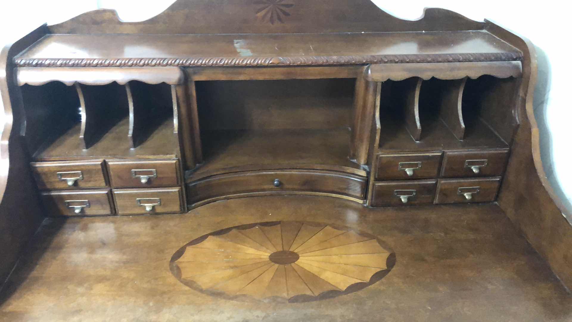 Photo 1 of CHIPPENDALE GLEN EAGLE MAHOGANY SECRETARY LIBRARY WRITING DESK 50” X 31” H 50”