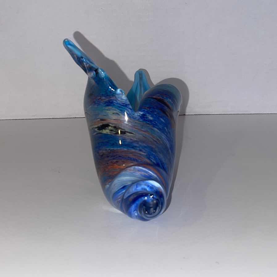 Photo 2 of HANDBLOWN GLASS CONCH SHELL PAPER WEIGHT 11”X6”H