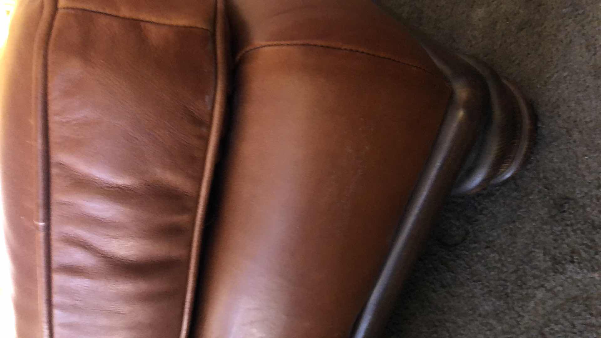 Photo 2 of  ELEANOR RIGBY CLASSIC AMADEUS CANYON LEATHER OTTOMAN 26” X  31” H 18”