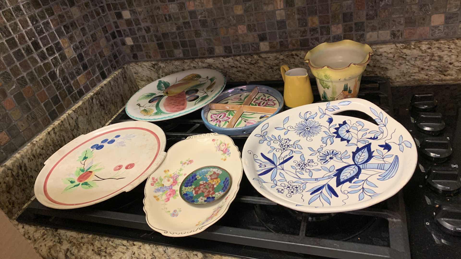 Photo 1 of ASSORTED HAND PAINTED DISHES